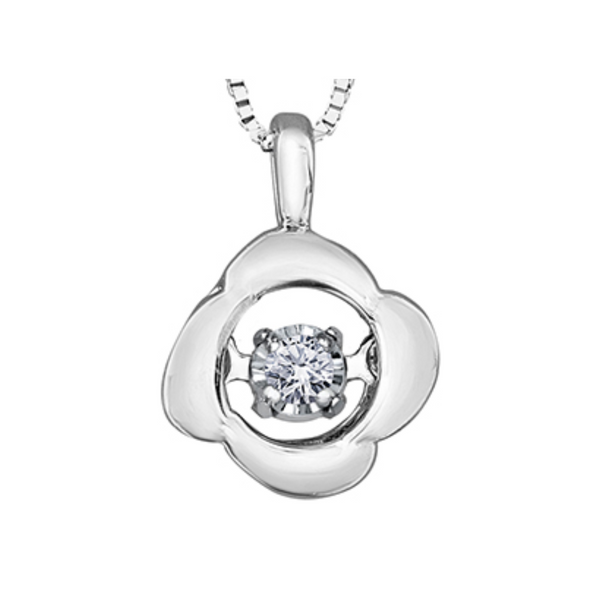 10K White Gold .02ct Diamond "Pulse" Pendant on Chain