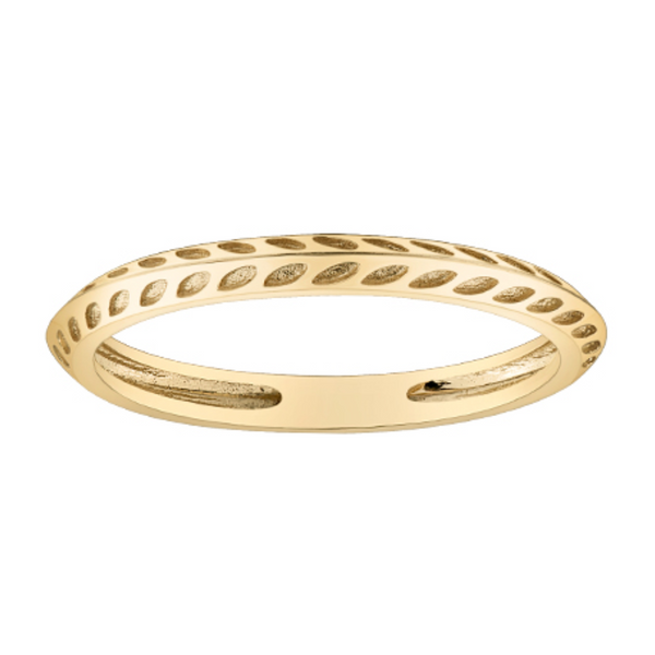 10K Certified Canadian Yellow Gold Leaf Band