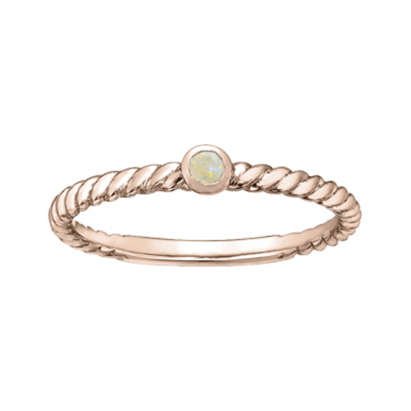 10K Rose Gold Opal Braided Chi Chi Ring