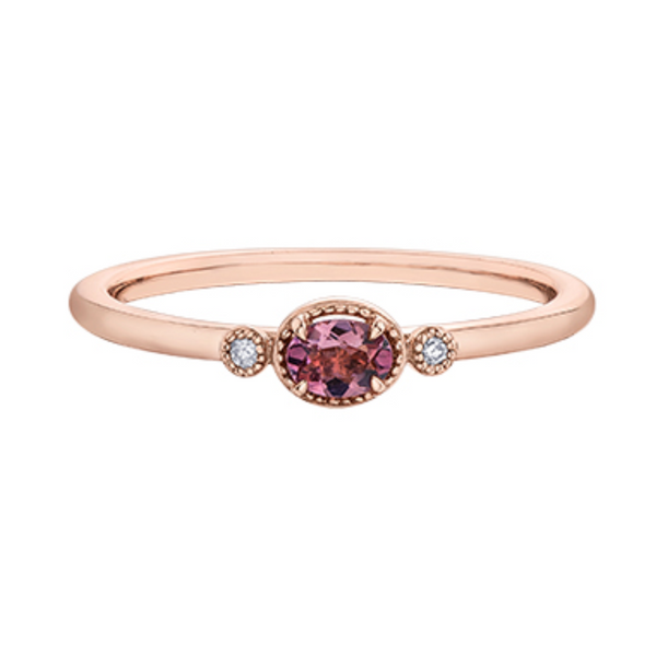 10K Rose Gold Chi Chi Pink Tourmaline & Diamond Ring