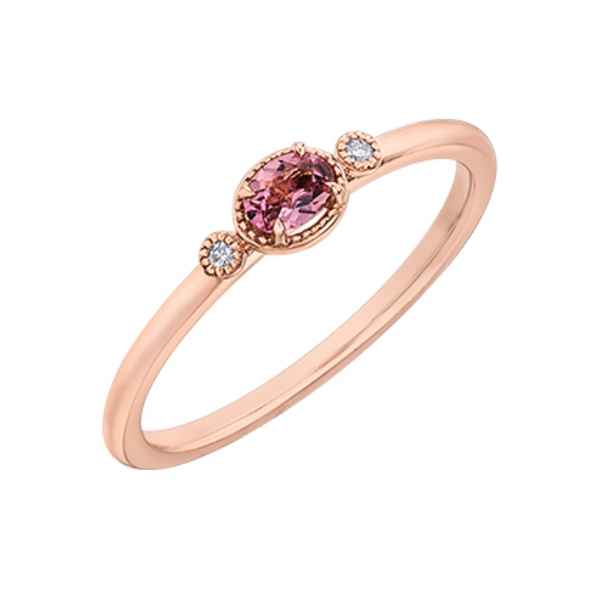 10K Rose Gold Chi Chi Pink Tourmaline & Diamond Ring