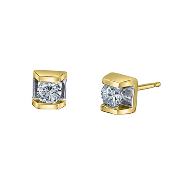 10K Yellow Gold .06ctw Diamond Studs