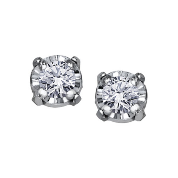 10K White Gold Diamond Studs