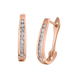 10K Rose Gold .33ctw Diamond Leverback Earrings