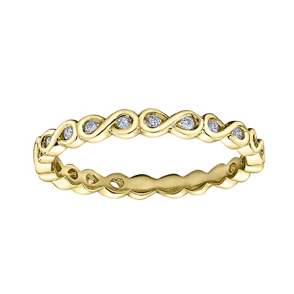 10K Yellow Gold .075ctw Diamond Bezel set Chi Chi Band
