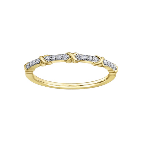 10K Yellow Gold .08ctw Diamond XO Chi Chi Band