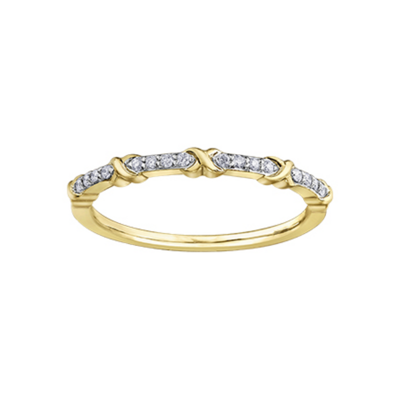 10K Yellow Gold .08ctw Diamond XO Chi Chi Band