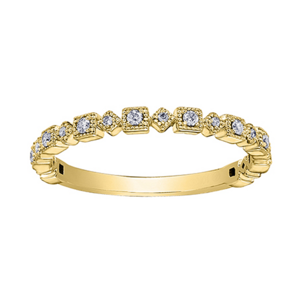 10K Yellow Gold .122ctw Diamond Geometric Chi Chi Band