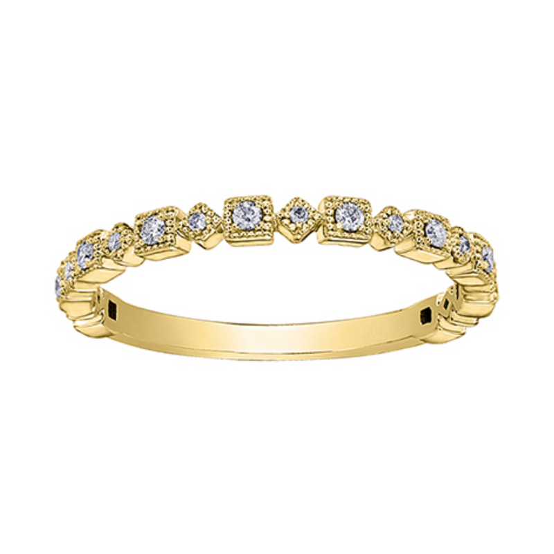 10K Yellow Gold .122ctw Diamond Geometric Chi Chi Band