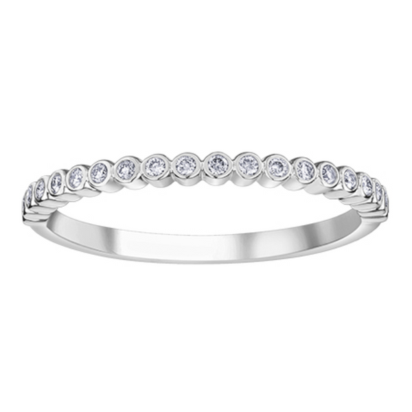 10K White Gold .12ctw Diamond Mini Bezels Chi Chi Ring