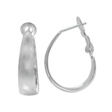 Sterling Silver Rounded Teardrop Hoops