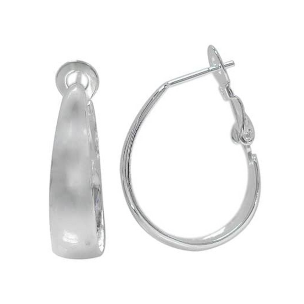 Sterling Silver Rounded Teardrop Hoops
