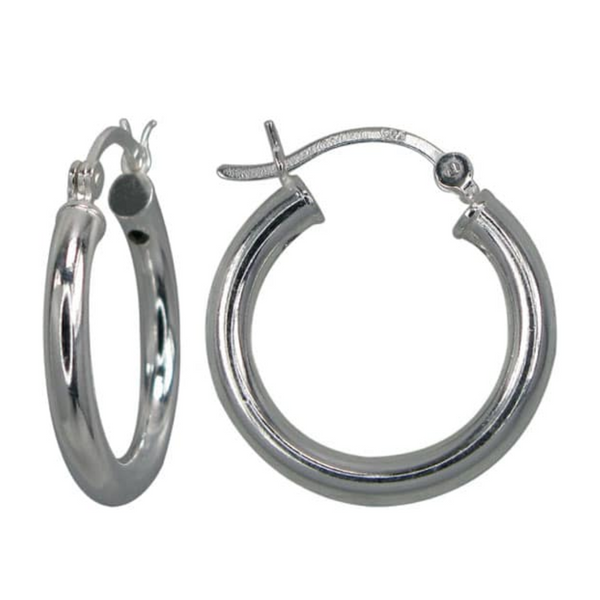 Sterling Silver 16x3mm Tube Hoop Earrings