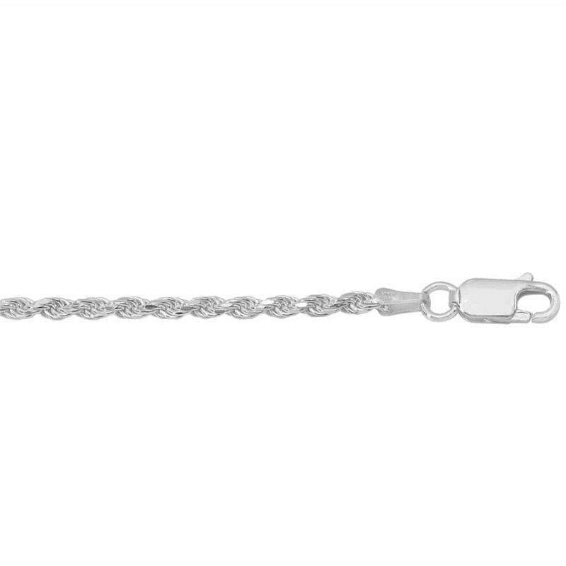 Sterling Silver 20" Diamond Cut Rope Chain