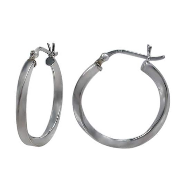 Sterling Silver Twisted Fancy Hoops
