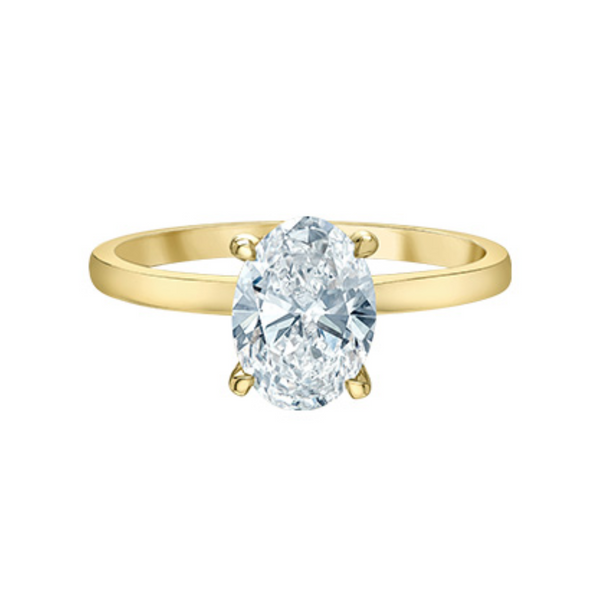 14K Yellow Gold 1.57ctw Oval Lab Grown Diamond Ring with Hidden Halo