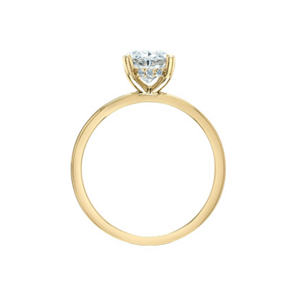 14K Yellow Gold 1.57ctw Oval Lab Grown Diamond Ring with Hidden Halo