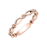 10K Rose Gold Chi Chi Interlocking .035ctw Diamond Ring