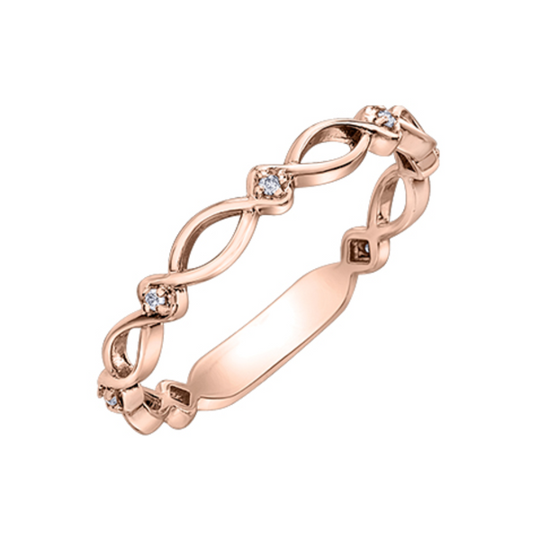 10K Rose Gold Chi Chi Interlocking .035ctw Diamond Ring