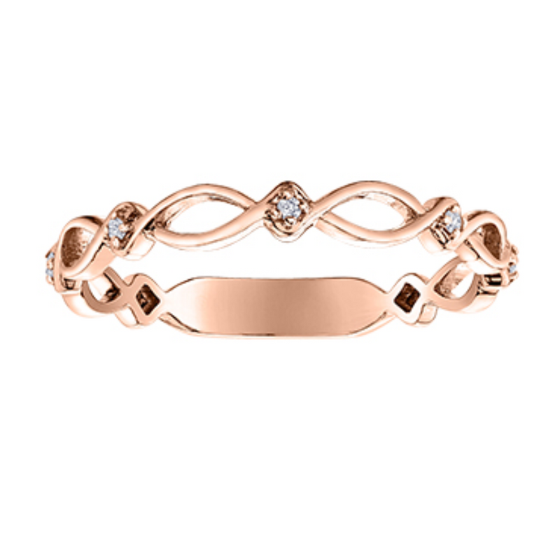 10K Rose Gold Chi Chi Interlocking .035ctw Diamond Ring