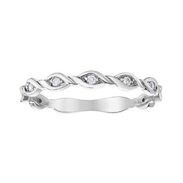 10K White Gold .072ctw Chi Chi Braided Diamonds Ring