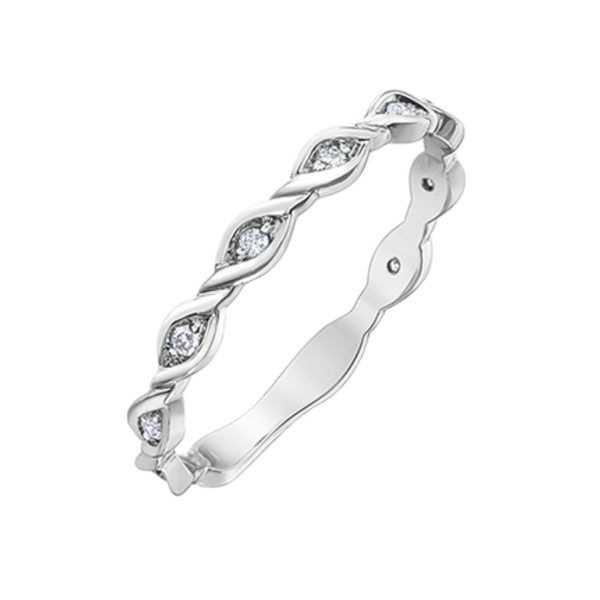 10K White Gold .072ctw Chi Chi Braided Diamonds Ring