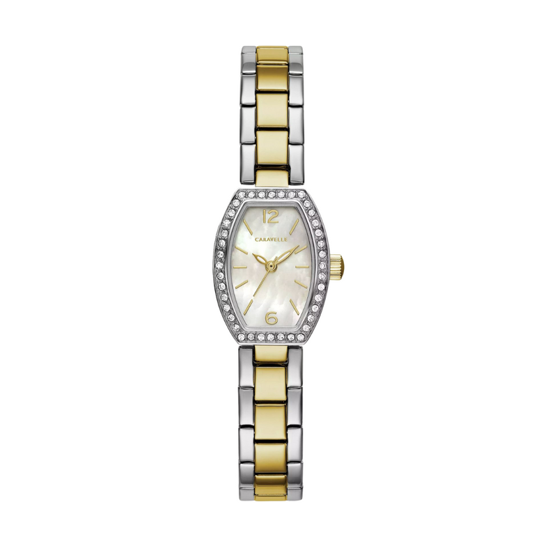 Caravelle Bracel Two-Tone Dress Watch with Mother of Pearl Dial
