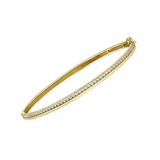 10K Yellow Gold .75ctw Diamond Bangle with Hinge