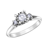 10K White Gold .323ctw Canadian Diamond Illuminaire Trinity Ring