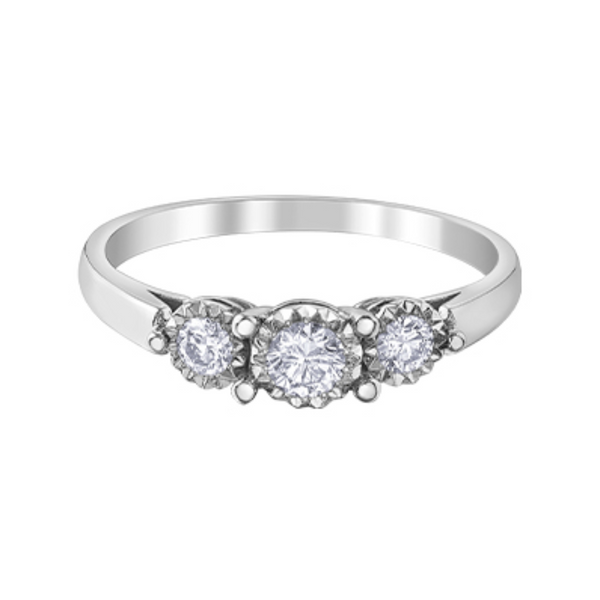 10K White Gold .29ctw Diamond Illumnaire Trinty Ring