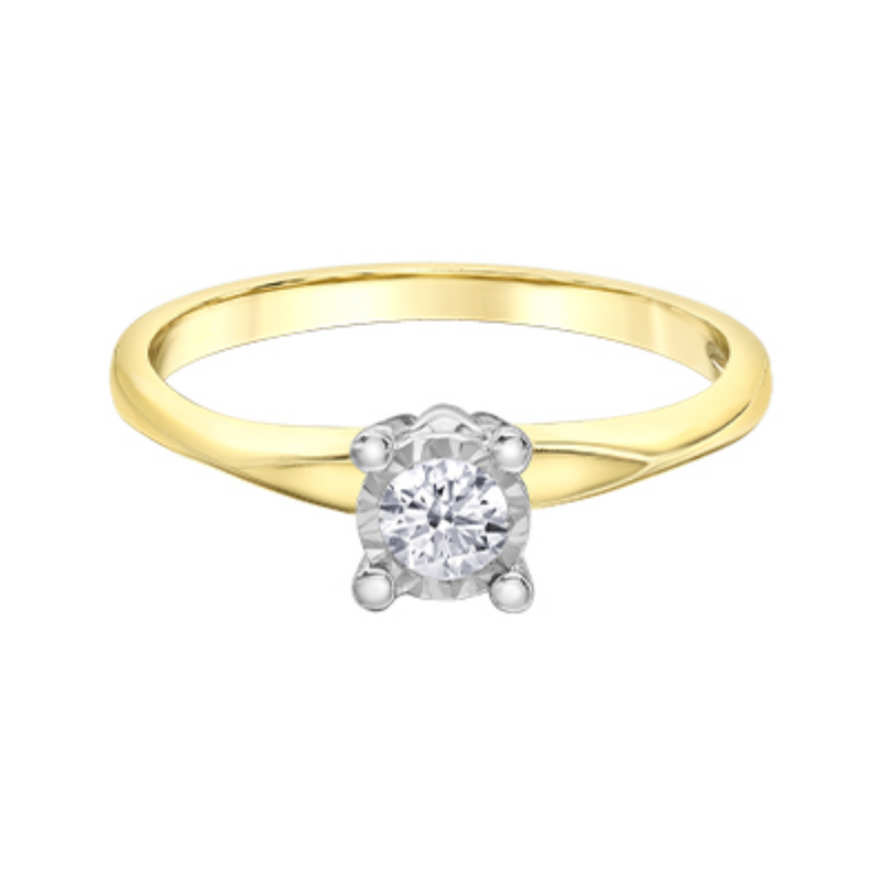 10K Yellow Gold .18ctw Diamond Illuminaire Solitaire Ring