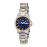 Citizen Quartz Two Tone Watch with Blue Dial
