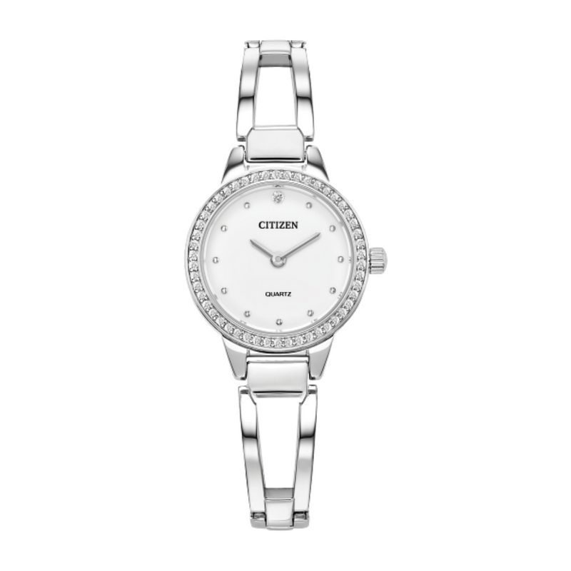 Citizen Ladies Quartz Bangle Stainless steel Watch with White Dial