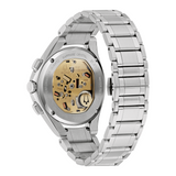 Bulova Curv Stainless Steel Silver Watch with Green Dial