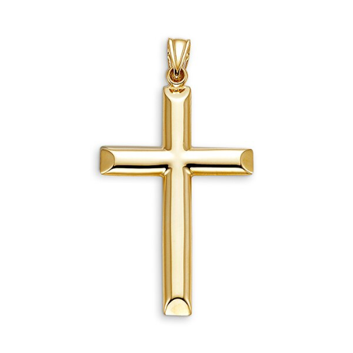 10K Yellow Gold Plain Cross Pendant