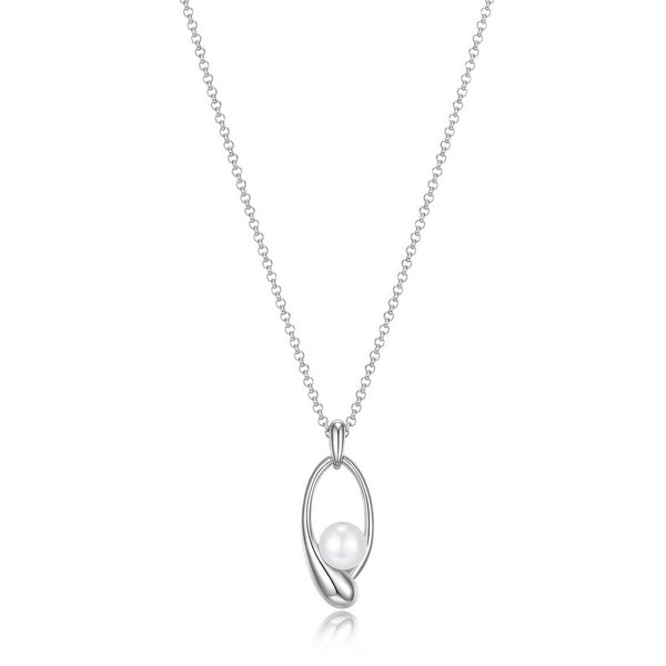 Elle "Caramel" Necklace with White Shell Accent and Adjustable Chain