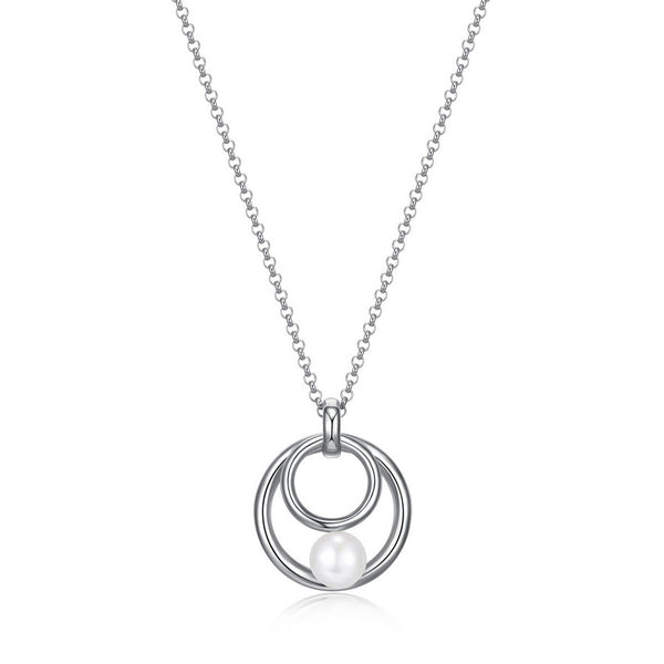 Elle "Simpatico" Double Circle Pearl Necklace
