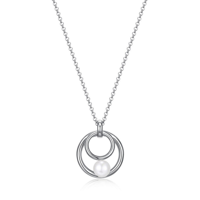 Elle "Simpatico" Double Circle Pearl Necklace