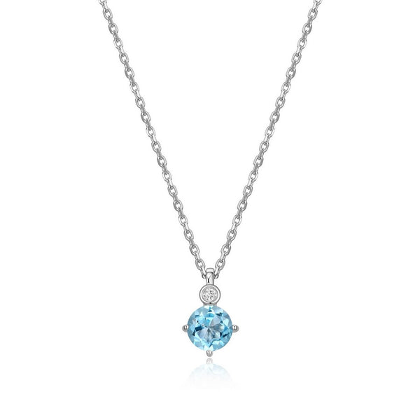 Elle "Birthstone" Blue Topaz Necklace