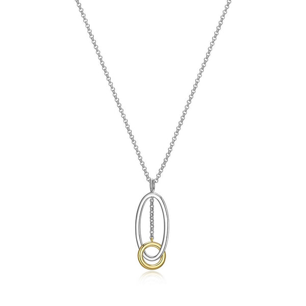Elle "Circadia" Gold Plated Oval & Circle Necklace