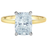 10K Yellow Gold 2.16CTW Elongated Cushion Cut Solitaire With Hidden Halo