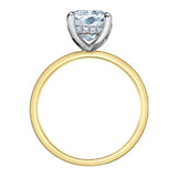 10K Yellow Gold 2.16CTW Elongated Cushion Cut Solitaire With Hidden Halo