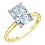 10K Yellow Gold 2.16CTW Elongated Cushion Cut Solitaire With Hidden Halo