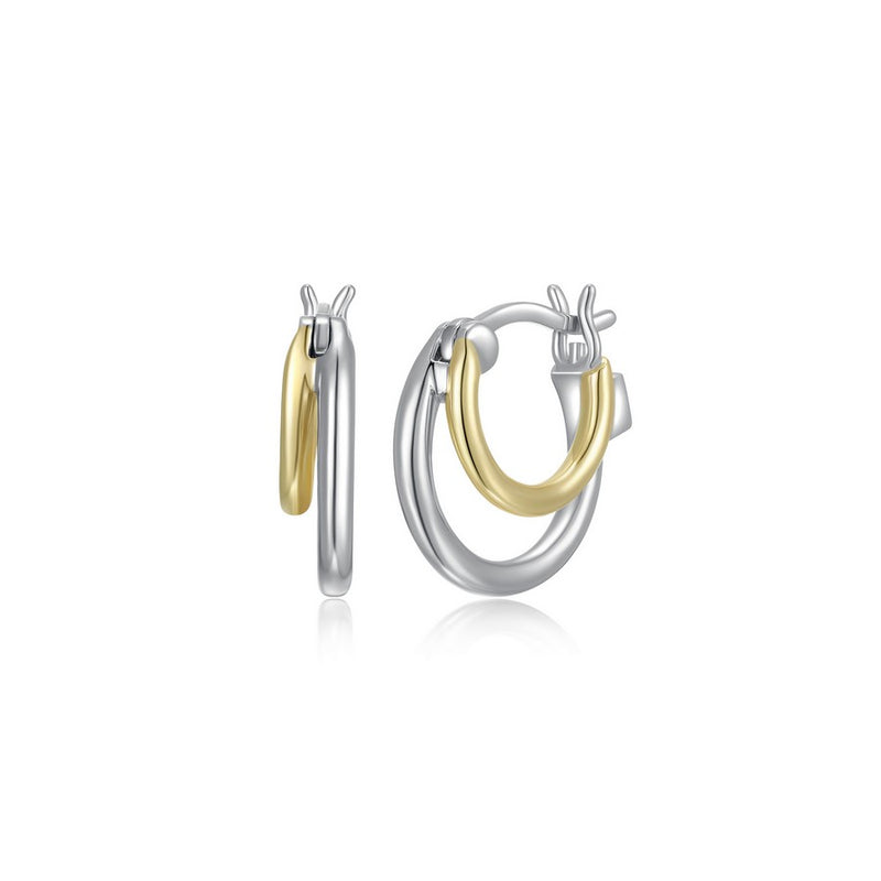 Elle "Simpatico" Gold Plated Double Layer Hoop Earrings