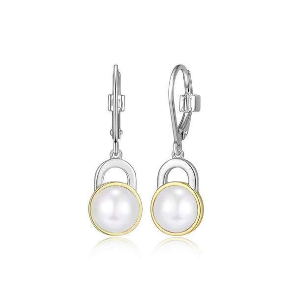 Elle "Parallel" Pearl Dangle Earrings