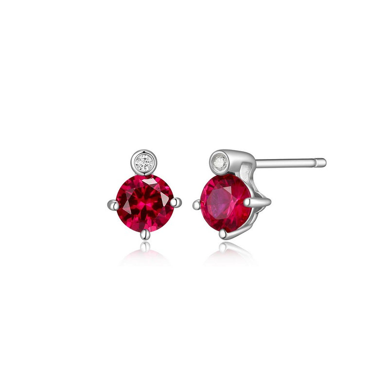 Elle "Birthstone" Ruby Stud Earrings