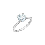 14K White Gold 1.58CTW Round Brilliant Lab Grown Diamond Solitaire with Hidden Halo