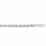 Sterling SIlver 7.5" Diamond Cut Rope Bracelet