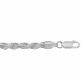 Sterling Silver 22" Diamond Cut Rope Chain