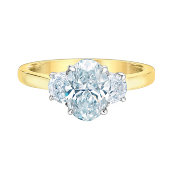 14K Yellow & White Gold 1.87ctw Lab Grown Diamond Trinity Ring
